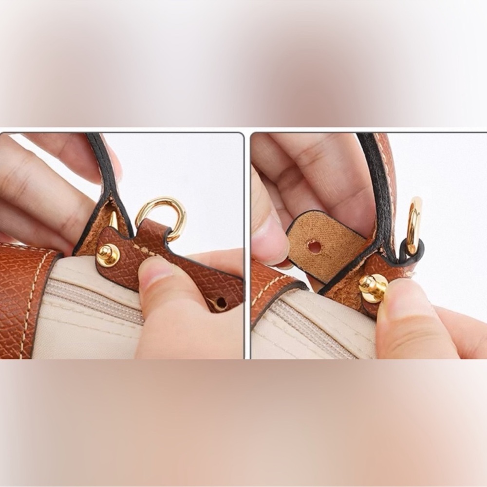 🐈 ☁️🍑Authentic Longchamp LE PLIAGE ORIGINAL POUCH WITH HANDLE - paper colour🍑☁️🐈 - Picture 15 of 17